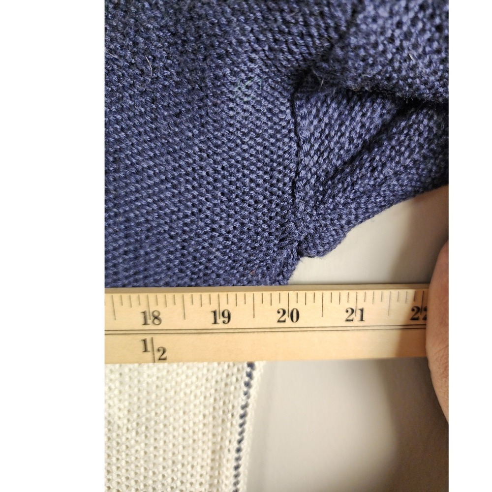 Wishlist‎ Womens Size S Blue Cream Stripe Long Sleeve Knit Sweater Academia - Picture 6 of 7